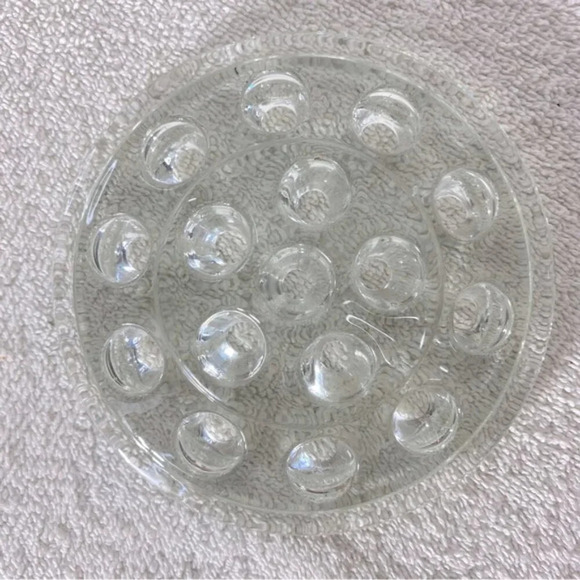 Vintage Clear Glass 16 Hole Flower Frog Flower Holder Stem Holder Arrangement - Picture 2 of 8